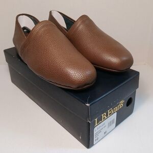 L.B. Evans Aristocrat Opera Slip On Brown Leather Slippers 3025 Men’s Size 10M